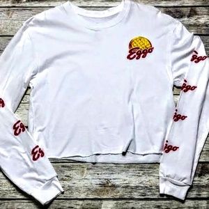 NWT STRANGE THING'S EGGO LONG SLEEVE CROP TOP